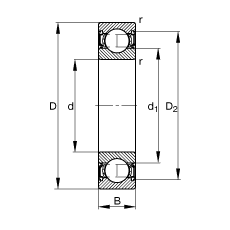 S S6206-2RSR,  DIN 625-1 ˜ʵҪߴ, ͸goɂȴܷ