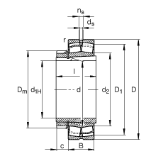 {ĝLS 23134-E1A-K-M + H3134,  DIN 635-2 ˜ʵҪߴ, F׺;o