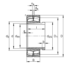 {ĝLS 22208-E1-K + AH308,  DIN 635-2 ˜ʵҪߴ, F׺ж